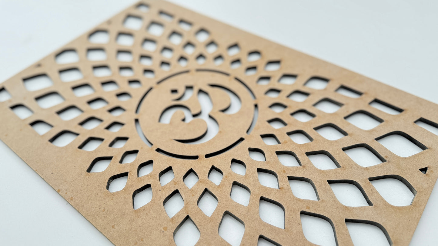 Om Symbol Wall Art – Sacred Geometry Wooden Design
