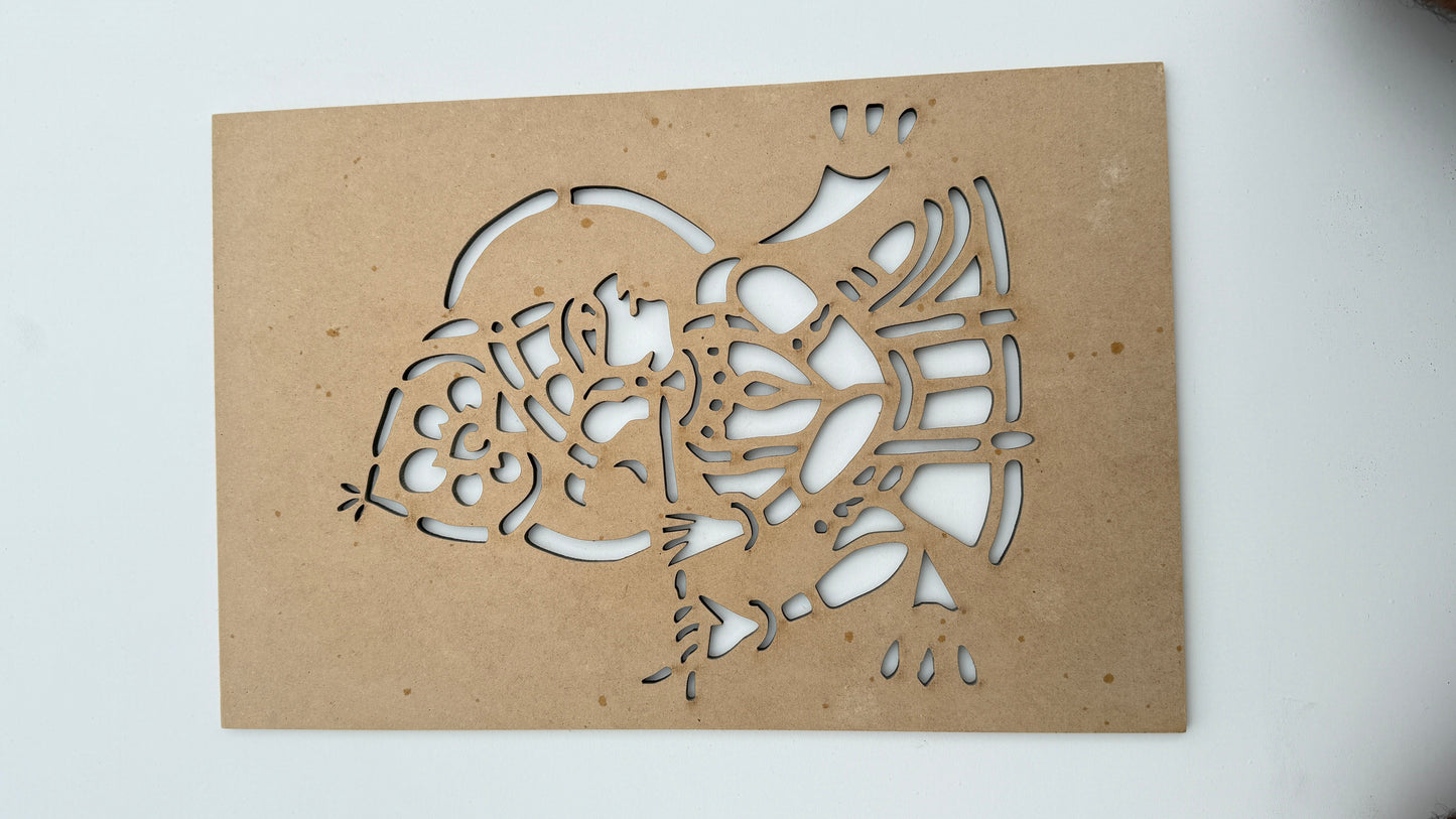 Lord Krishna Wooden Wall Art – Flute Design